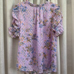 Rachel Zoe Puffy Sleeve Floral Blouse